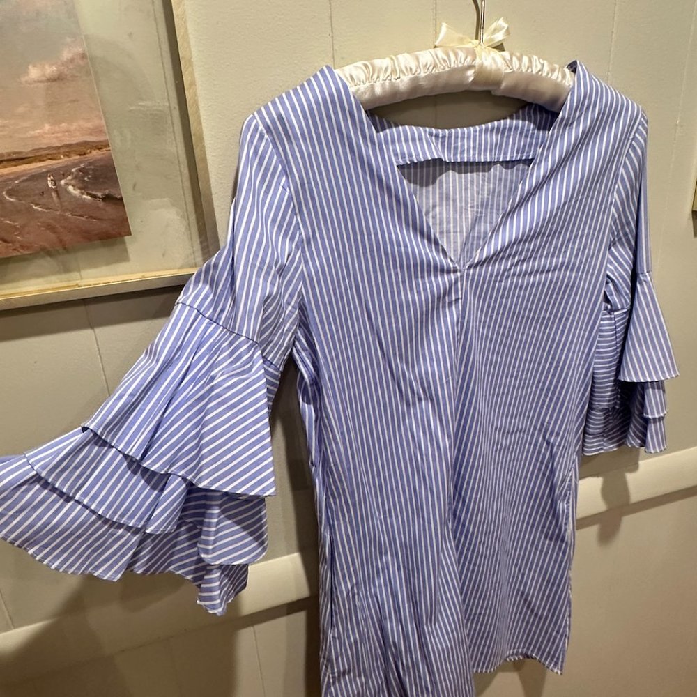 ZARA blue and white striped dress - size XS/S